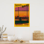 Golden Vibes Sunset Art Print Atmospheric (Keuken)