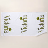 Golden Victoria Name, Beach Towel Strandlaken (Voorkant)