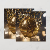 Golden Victory: Netball gevangen in een glanzend n Bedankkaart (Voorkant / Achterkant)