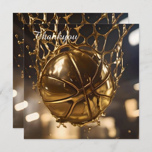 Golden Victory: Netball gevangen in een glanzend n Bedankkaart (Voorkant / Achterkant)