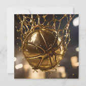 Golden Victory: Netball gevangen in een glanzend n Bedankkaart (Achterkant)