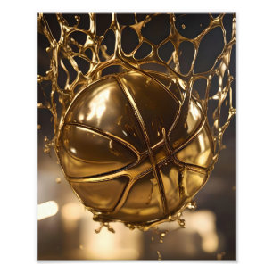 Golden Victory: Netball gevangen in een glanzend n Foto Afdruk