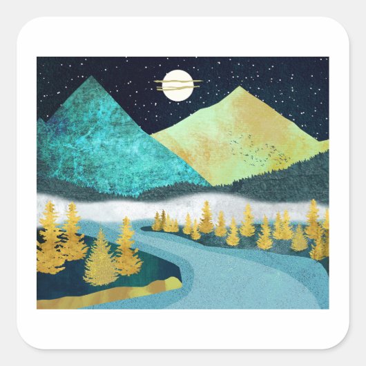 Golden Vierkante Sticker (Voorkant)