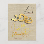 Golden Vietnamees kat jaar 2023 HPostC Briefkaart (Voorkant)