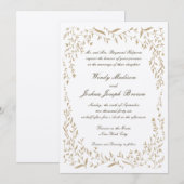 Golden Vine Lijst huwelijksuitnodigingen Kaart (Voorkant / Achterkant)