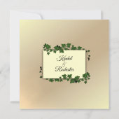 Golden Vine Wedding Invitation Kaart (Achterkant)