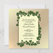 Golden Vine Wedding Invitation Kaart (Voorkant)