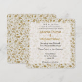 Golden Vines bruiloft Kaart (Voorkant / Achterkant)