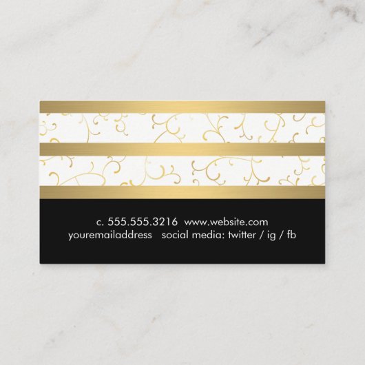 Golden Vines Luxe Classic Visitekaartje (Achterkant)
