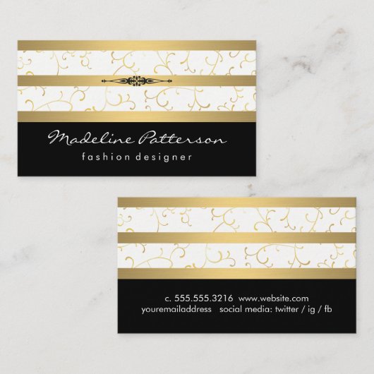 Golden Vines Luxe Classic Visitekaartje (Voorkant / Achterkant)