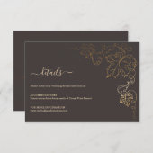 Golden Vineyard Grijs Bruin Bruiloft Behuizing Kaa Informatiekaartje (Voorkant / Achterkant)