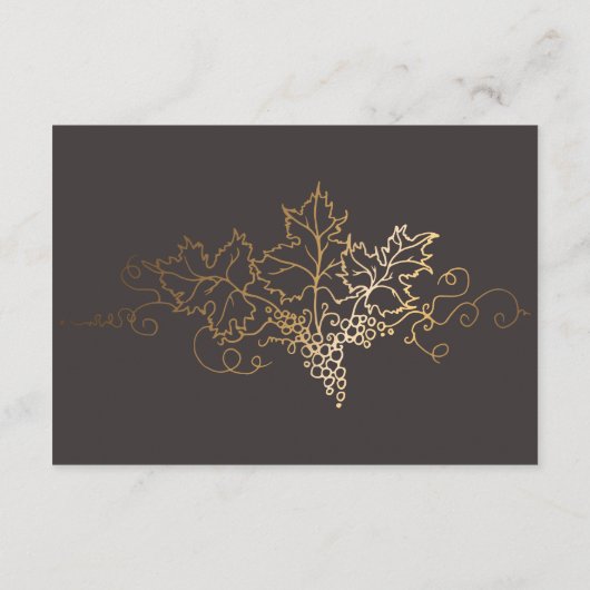 Golden Vineyard Grijs Bruin Bruiloft Behuizing Kaa Informatiekaartje (Achterkant)