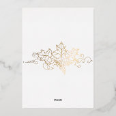 Golden Vineyard Wit Echte Folie Bruiloft Folie Uitnodiging (Achterkant)