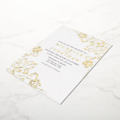 Golden Vineyard Wit Echte Folie Bruiloft Folie Uitnodiging (Gedraaid)