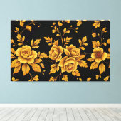 Golden Vintage Roses Canvas Afdruk (Insitu (Houten vloer))