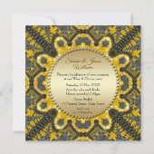Golden Vintage Tribal Batik Dinner Party Kaart (Achterkant)
