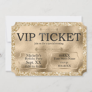 Golden VIP TICKET Special Event Kaart
