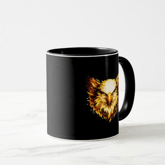 Golden Vision Eagle | Premium Graphic Mok (Voorkant rechts)