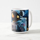 Golden-Visor Astronaut Portrait Koffiemok (Voorkant rechts)