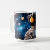 Golden-Visor Astronaut Portrait Koffiemok (Voorkant links)