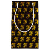 Golden vlampaard op zwart klein cadeauzakje (Voorkant)