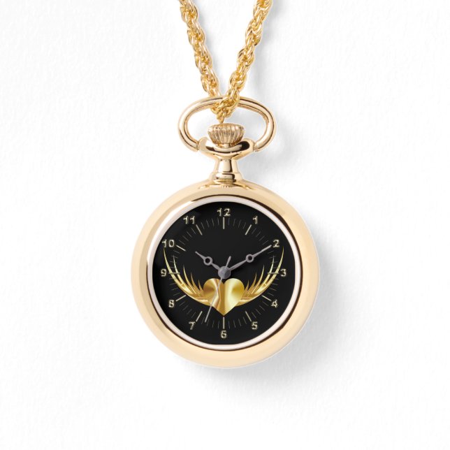 Golden vliegend hart horloge (Voorkant)