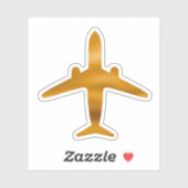 Golden vliegtuig sticker (Vel)