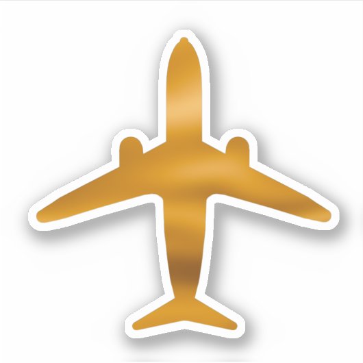 Golden vliegtuig sticker (Voorkant)