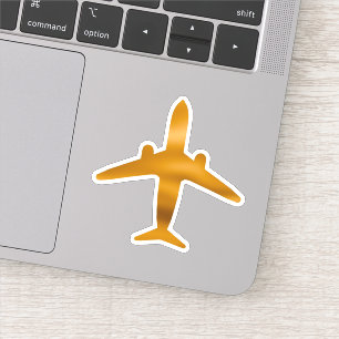 Golden vliegtuig sticker