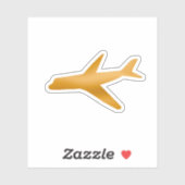 Golden vliegtuig, uitzicht sticker (Vel)