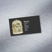 Golden  vogelkooi Winter Scene Magnetisch Visitekaartje (Voorbeeld)
