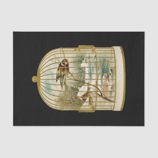 Golden  vogelkooi Winter Scene Tissuepapier (Voorkant)