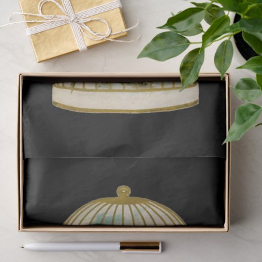 Golden  vogelkooi Winter Scene Tissuepapier (Geschenk)