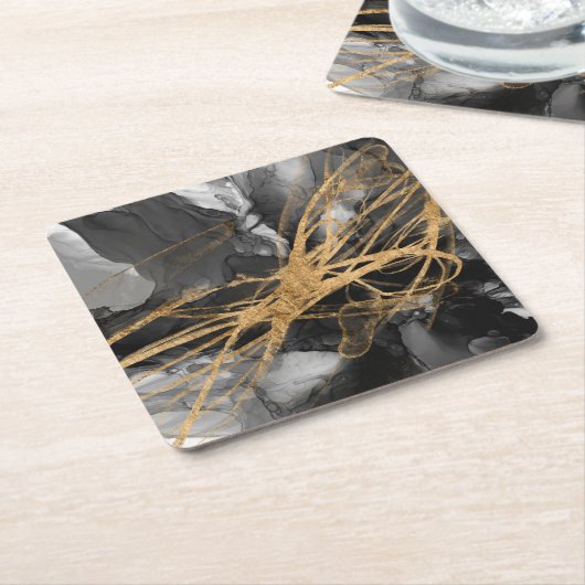 Golden Vortex I Kartonnen Onderzetters (Schuin)