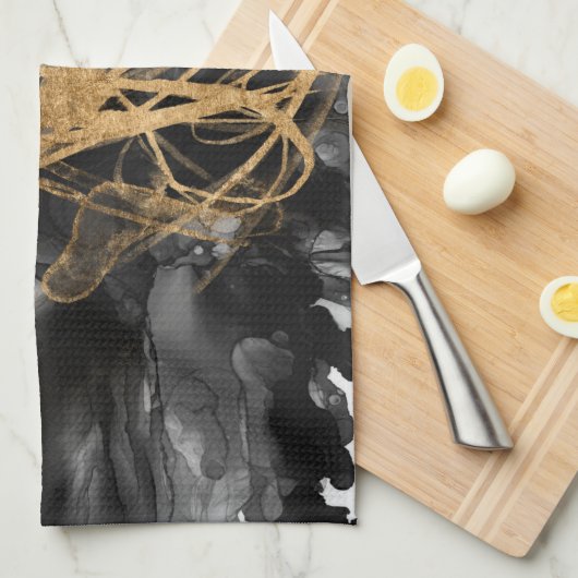 Golden Vortex I Theedoek (Quarter Fold)