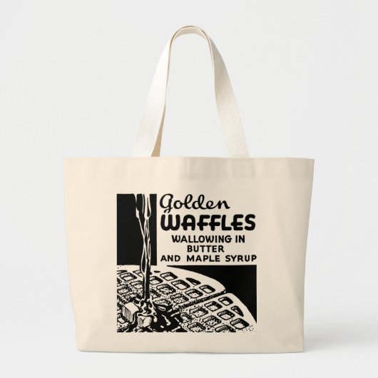 Golden Waffles Breakfast Grote Tote Bag (Voorkant)