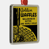 Golden Waffles Breakfast Metalen Ornament (Rechts)