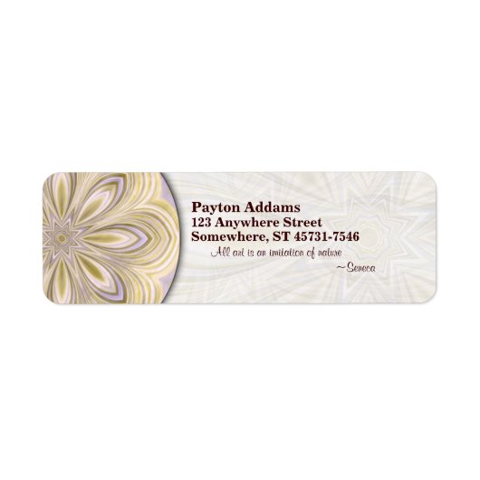 Golden Waning Mandala - Retouradreslabel Etiket (Voorkant)