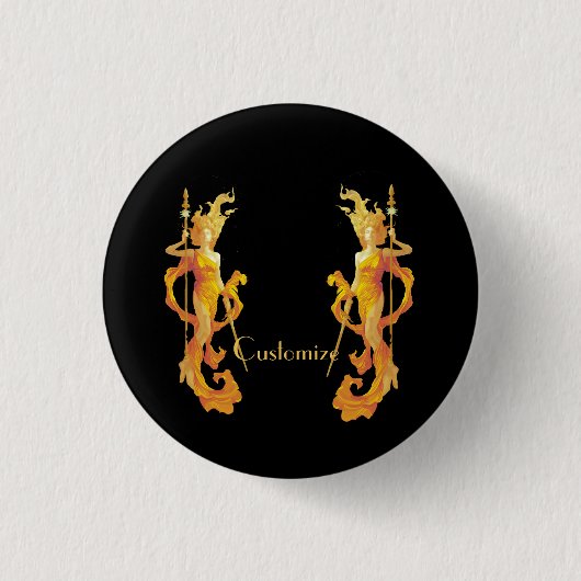 Golden Warrior Goddess Thunder_Cove Ronde Button 3,2 Cm (Voorkant)