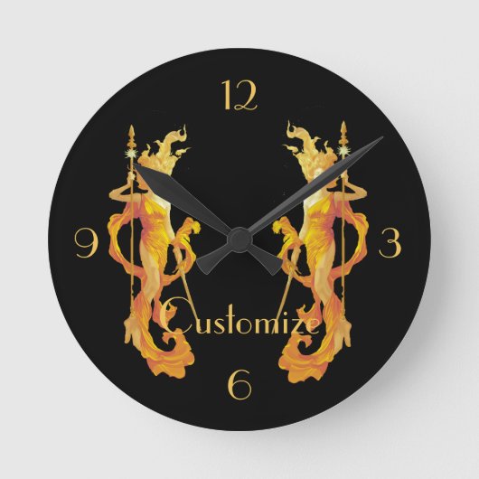 Golden Warrior Goddess Thunder_Cove Ronde Klok (Voorkant)