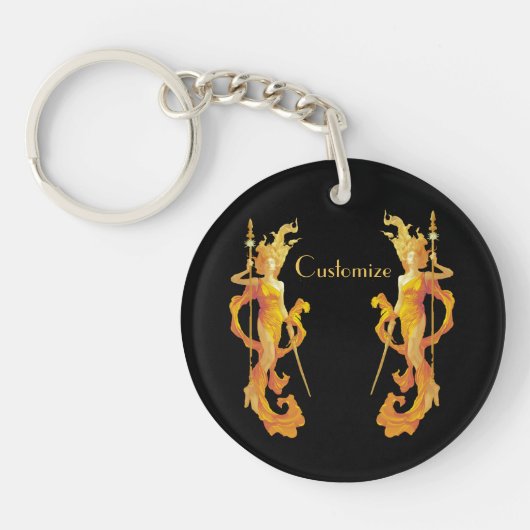 Golden Warrior Goddess Thunder_Cove Sleutelhanger (Voorkant)