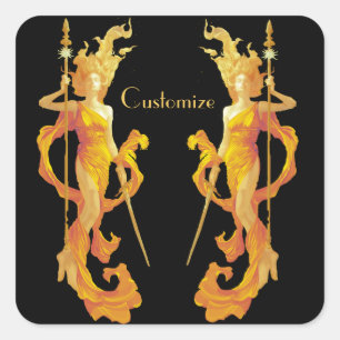 Golden Warrior Goddess Thunder_Cove Vierkante Sticker