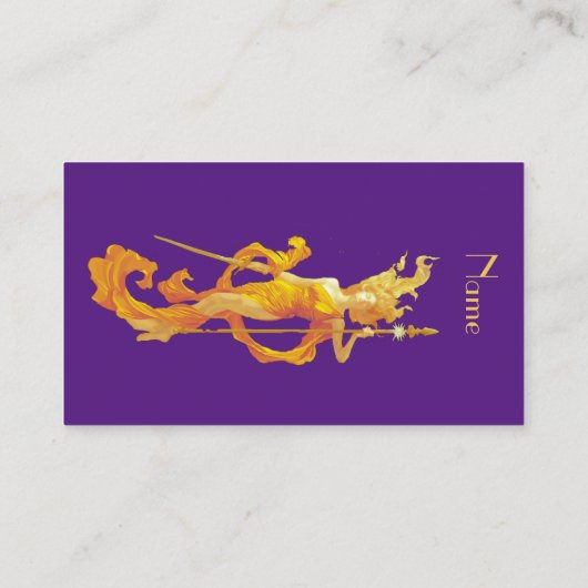 Golden Warrior Goddess Thunder_Cove Visitekaartje (Achterkant)