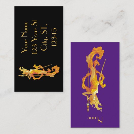 Golden Warrior Goddess Thunder_Cove Visitekaartje