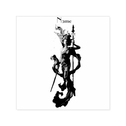 Golden Warrior Goddess Thunder_Cove Zelfinktende Stempel (Design)