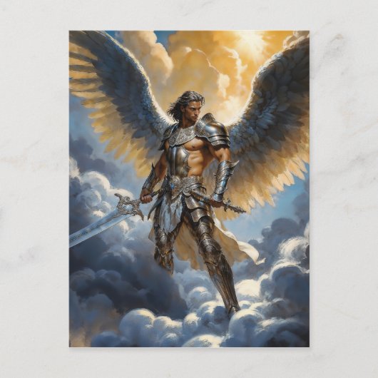 Golden Warrior of Heaven Archangel Michael Briefkaart (Voorkant)