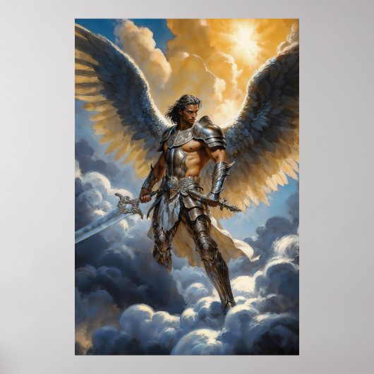 Golden Warrior of Heaven Archangel Michael Poster (Voorkant)