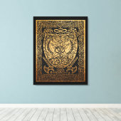 Golden Warrior Shield - Intrigerend Viking-geïnspi Canvas Afdruk (Insitu (Houten vloer))