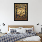 Golden Warrior Shield - Intrigerend Viking-geïnspi Canvas Afdruk (Insitu (Slaapkamer))
