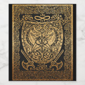Golden Warrior Shield - Intrigerend Viking-geïnspi Wijn Etiket (Enkel label)